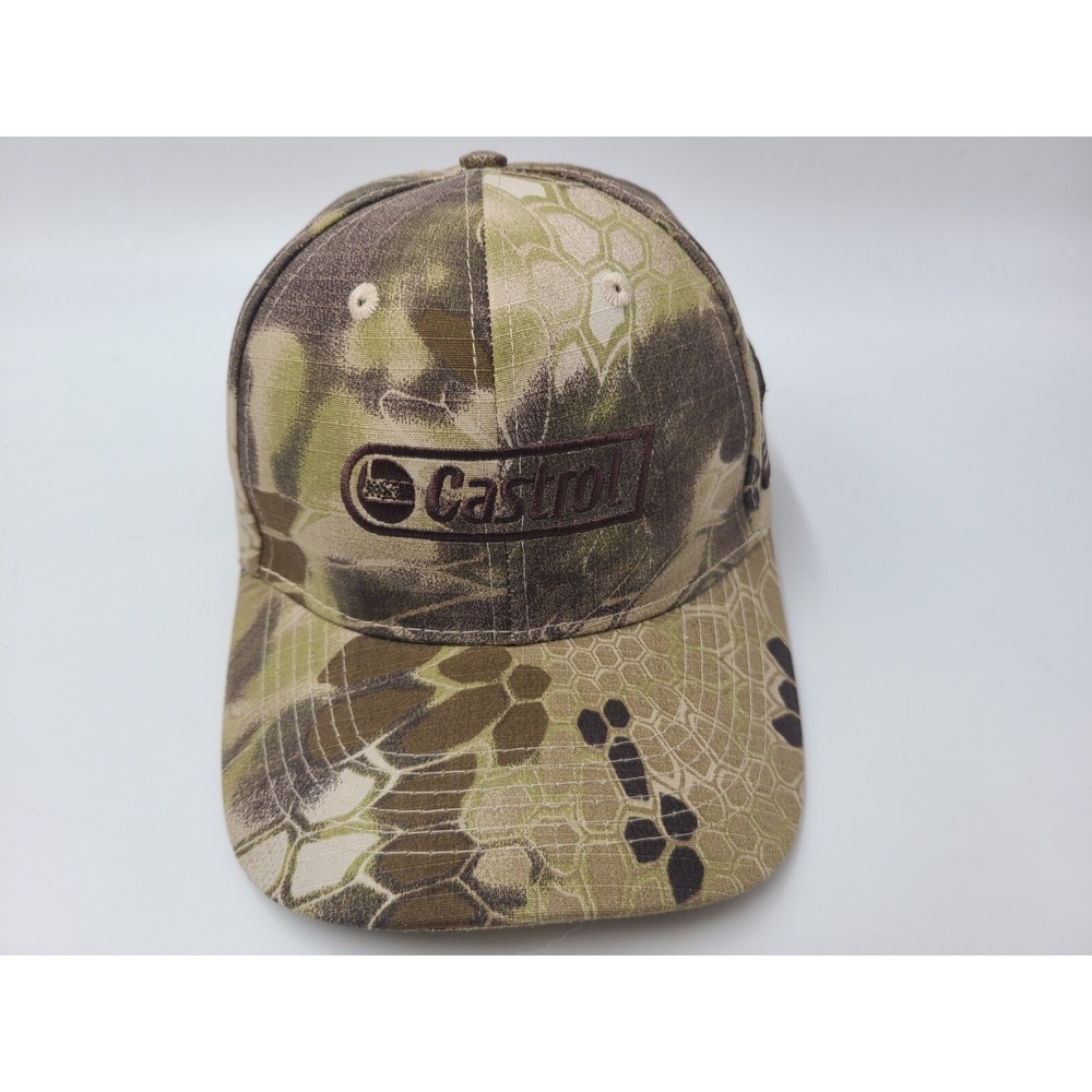 Castrol Camo American Flag Adjustable Hat Cap Car Oil Lubricants Men Women Brown